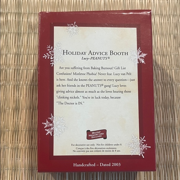 Hallmark Keepsake Peanuts Holiday Advice Booth Ornament